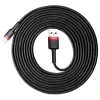 Cablu Date Lightning Baseus Braided Cafule Negru-Rosu 3m