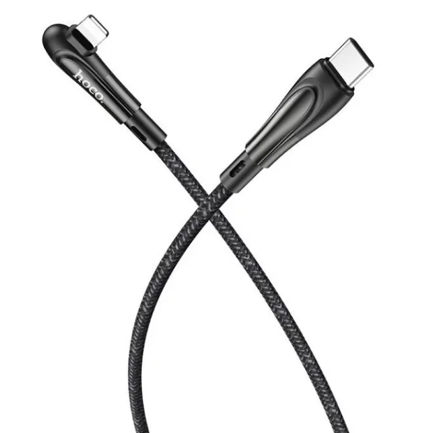 Cablu Date Lightning to Type C Hoco U84 Textil 1.2m cu Incarcare Rapida Negru