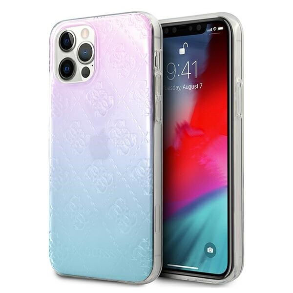 Husa Cover Guess 3D Raised Iridescent pentru iPhone 12 Mini Blue thumb