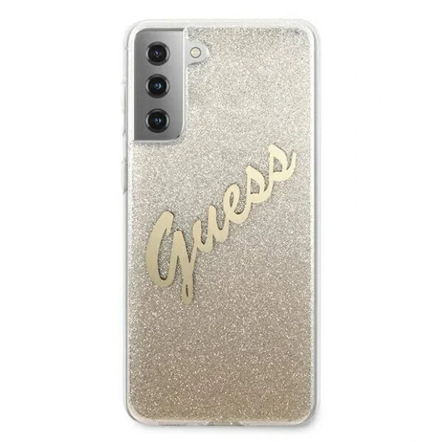 Husa Cover Guess Glitter Gradient pentru Samsung Galaxy S21 Plus Gold