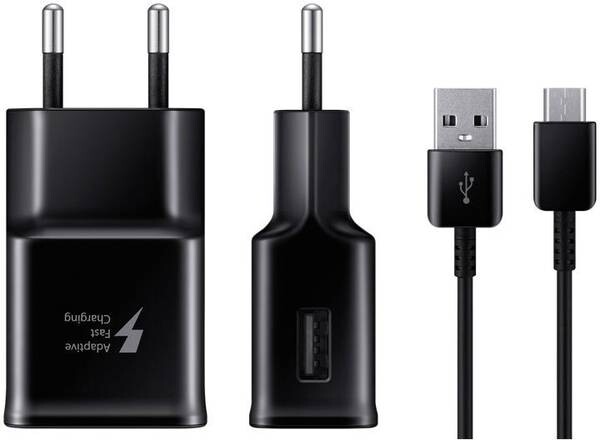 Incarcator Retea USB C Samsung 15W + Cablu date USB-C Fast Charging Negru thumb