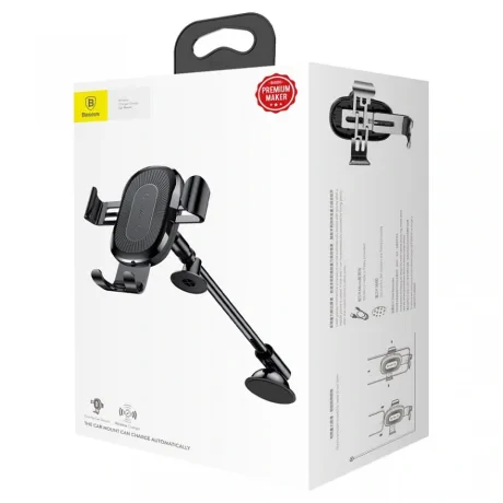 Suport Auto Wireless Gravity Baseus + Cablu Micro USB Negru