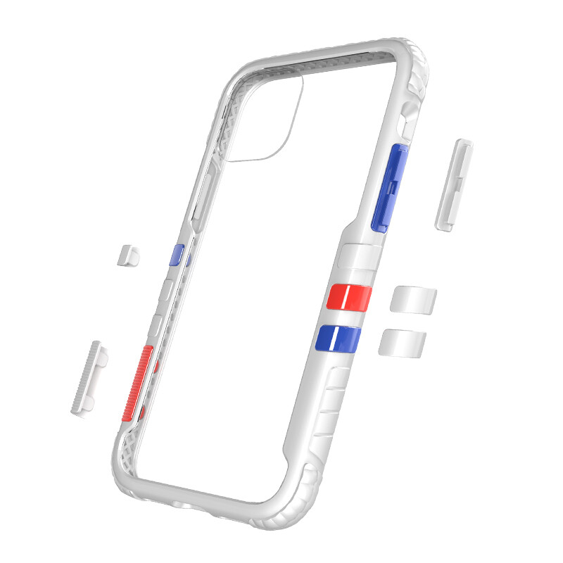Husa Cover Hard X-Fitted Chameleon pentru iPhone 12 Mini Transparent Rama Alb thumb