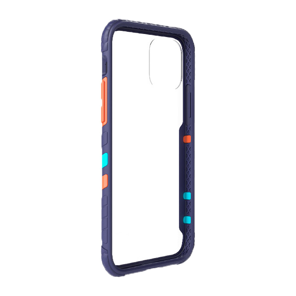 Husa Cover Hard X-Fitted Chameleon pentru iPhone 12 Mini Transparent Rama Albastru thumb