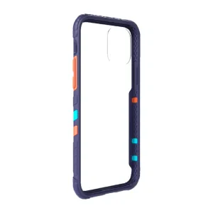 Husa Cover Hard X-Fitted Chameleon pentru iPhone 12 Mini Transparent Rama Albastru