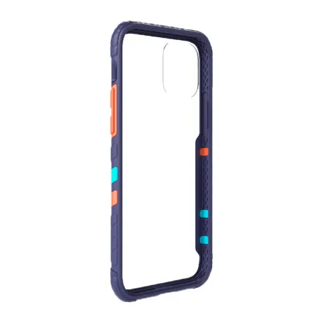 Husa Cover Hard X-Fitted Chameleon pentru iPhone 12 Pro Max Transparent Rama Albastru