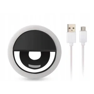 Lampa Led Ring pentru Selfie cu Cablu Date Micro Usb Negru