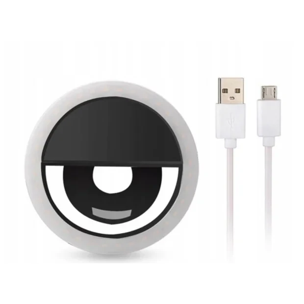 Lampa Led Ring pentru Selfie cu Cablu Date Micro Usb Negru