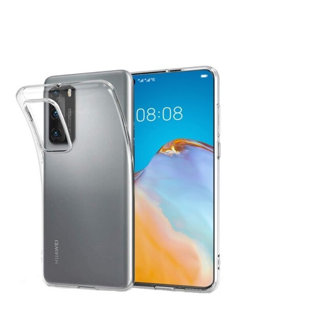 Husa Cover Silicon X-Fitted Antimicrobial pentru Huawei P40 Transparent