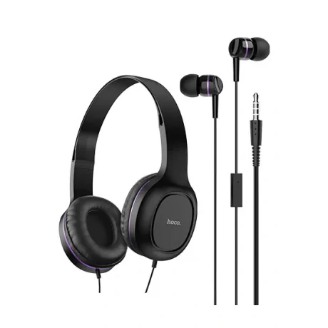 Set Casti Audio In-Ear Si On-Ear Hoco W24 Jack 3.5mm 1.2m Mov