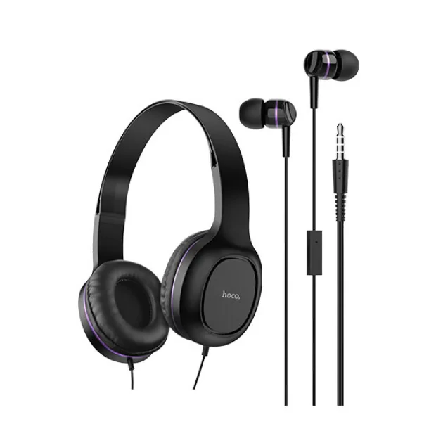 Set Casti Audio In-Ear Si On-Ear Hoco W24 Jack 3.5mm 1.2m Mov
