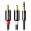 Cablu Audio Ugreen Jack 3.5mm la 2 RCA 2m Negru