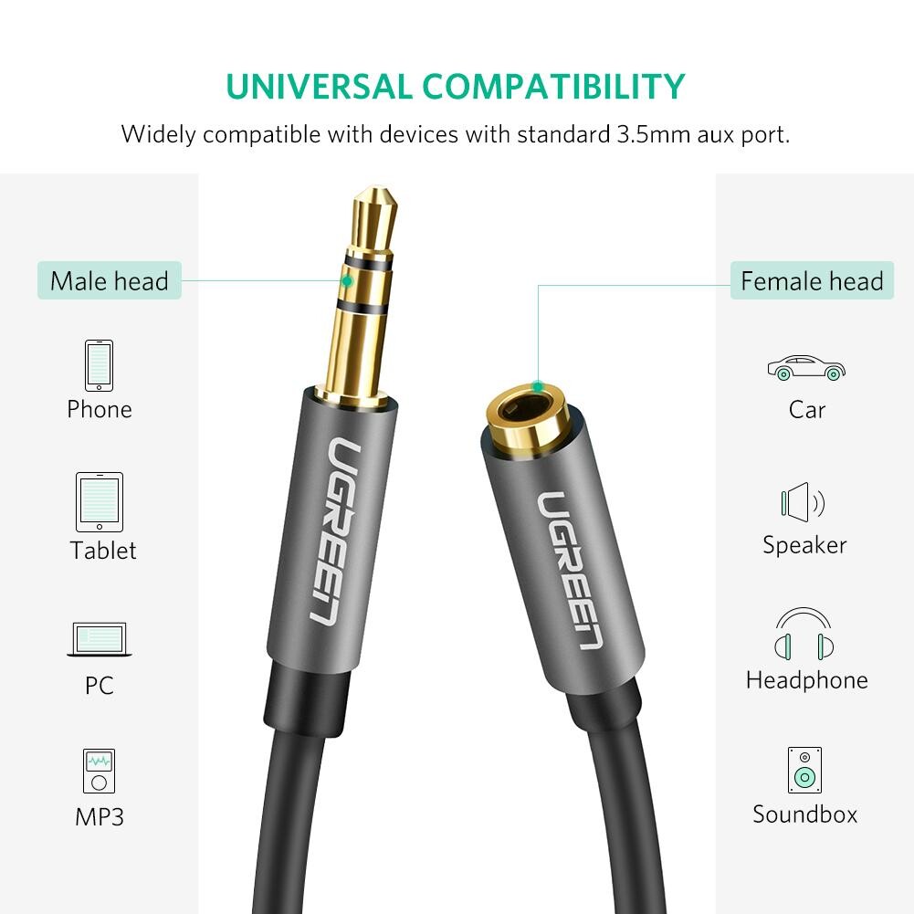 Cablu Audio Ugreen Jack 3.5mm 3m Negru thumb