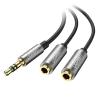 Cablu Audio Ugreen Splitter Jack 3.5mm 0.2m Negru