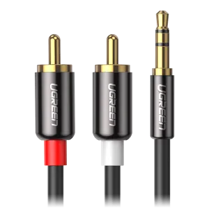 Cablu Audio Jack 3.5mm la 2 RCA Ugreen 1m Negru