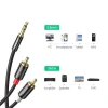 Cablu Audio Jack 3.5mm la 2 RCA Ugreen 1m Negru