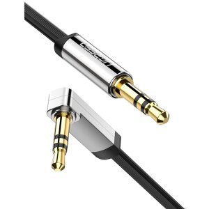 Cablu Audio Angled Flat Jack 3.5mm Ugreen 2m Negru