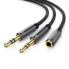 Cablu Audio Splitter Dual Jack 3.5mm Ugreen 0.3m Negru