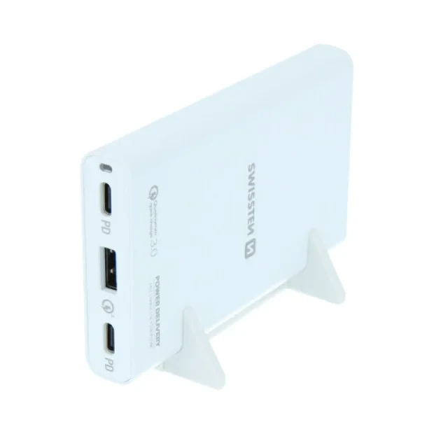 Adaptor Swissten 4xUSB QC-PD 3.0 QC 4 PPS 60W Alb