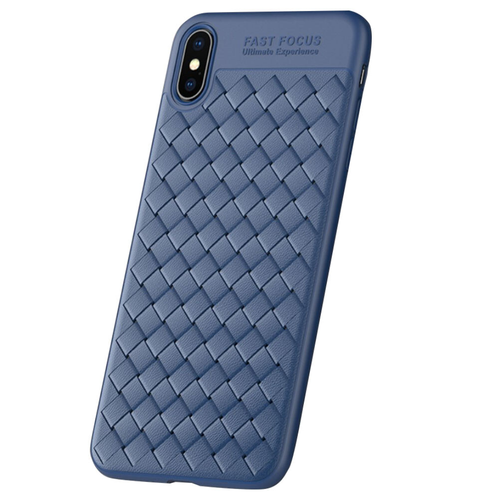 Carcasa pentru iPhone X/XS Woven Texture Usams Albastru thumb