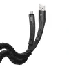 Cablu Date Lightning to Usb A Hoco U78 Cotton Treasure Textil 1.2m Negru