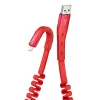 Cablu Date Micro Usb to Usb A Hoco U78 Cotton Treasure Textil 1.2m Rosu