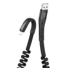 Cablu Date Micro Usb to Usb A Hoco U78 Cotton Treasure Textil 1.2m Negru