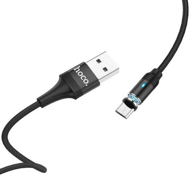 Cablu Date Micro Usb Hoco U76 Textil 1.2m Magnetic Negru