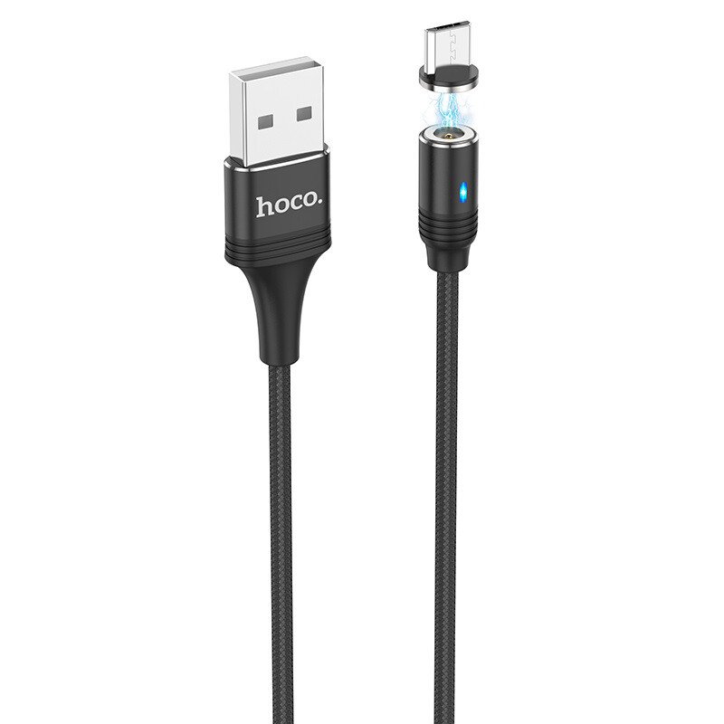 Cablu Date Micro Usb Hoco U76 Textil 1.2m Magnetic Negru thumb