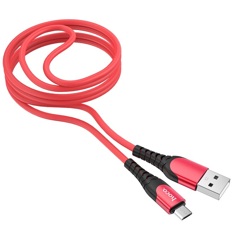 Cablu Date Micro Usb Hoco U80 Silicon 1.2m Rosu thumb