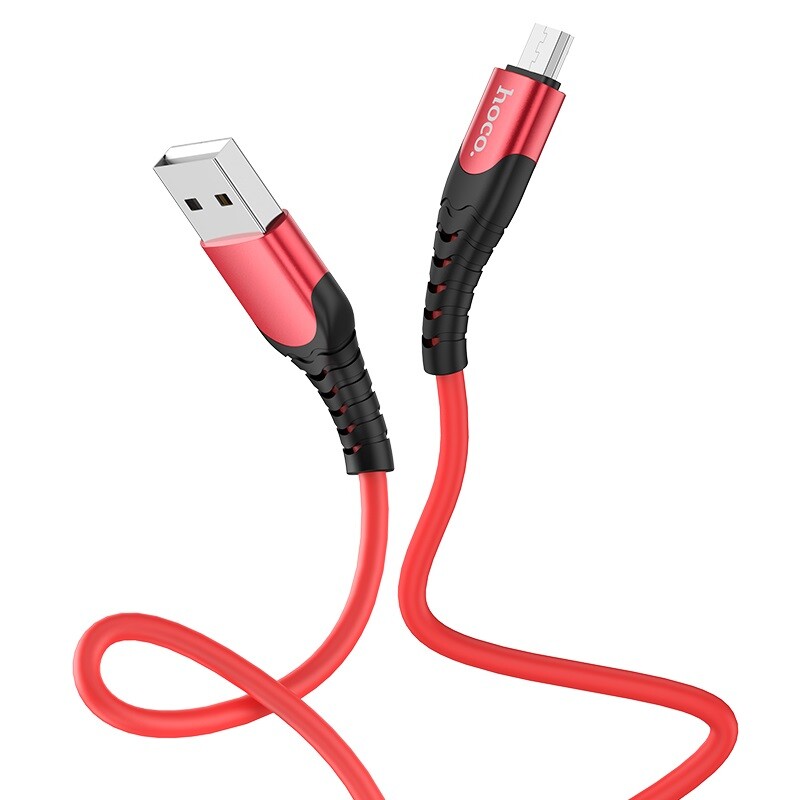 Cablu Date Micro Usb Hoco U80 Silicon 1.2m Rosu thumb