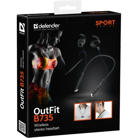 Casti Bluetooth Defender Sport OutFit B735 Wireless SD Card BT 4.2 Negru