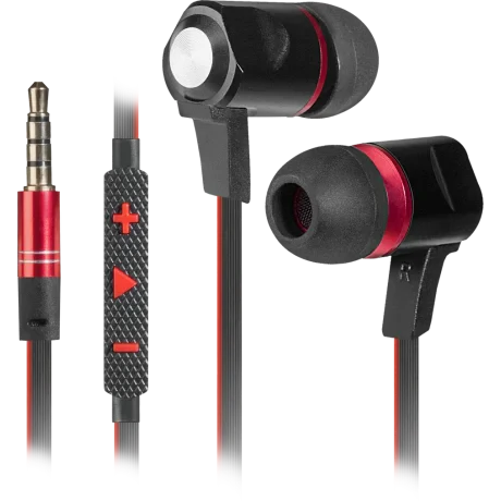 Casti cu Fir Defender Lance Jack 3.5mm 1.2m Negru-Rosu