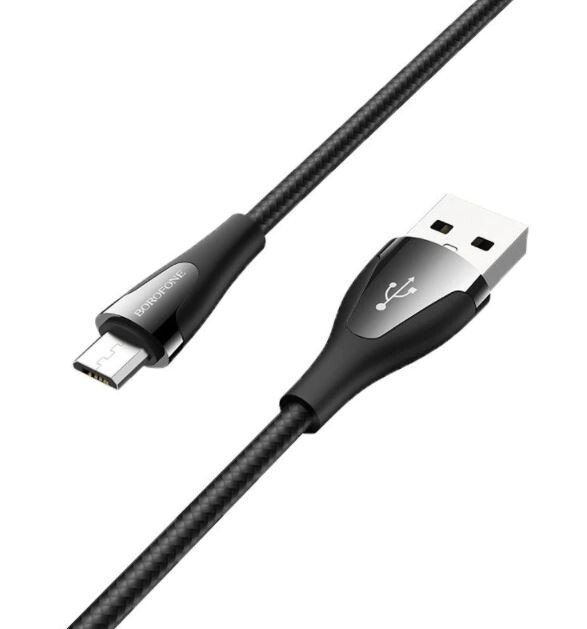 Cablu Date Micro Usb Borofone B20 Advantageous Textil 1.2m Negru thumb