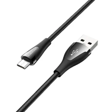 Cablu Date Micro Usb Borofone B20 Advantageous Textil 1.2m Negru