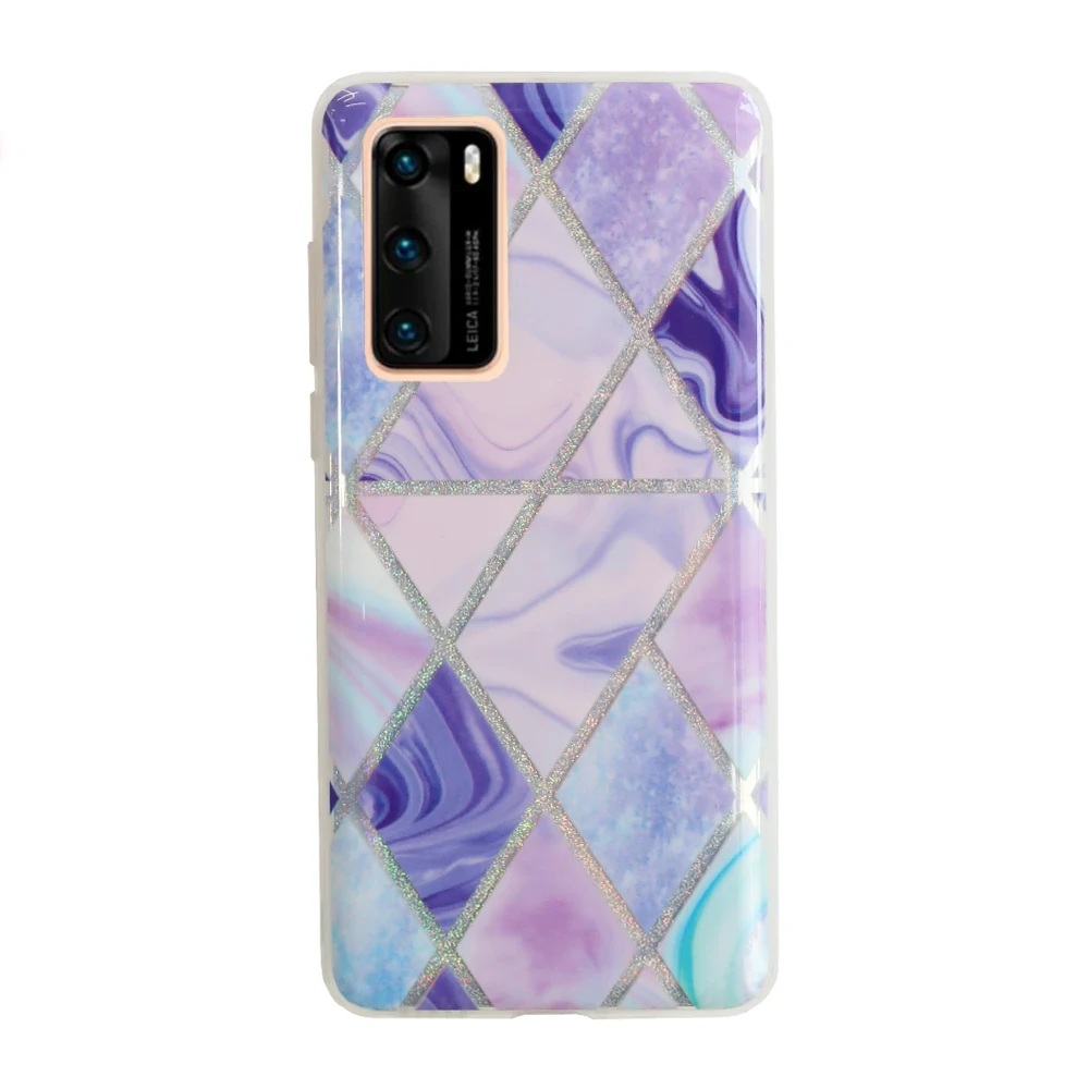 Husa Cover Silicon Geometric pentru Huawei P40 Mov thumb