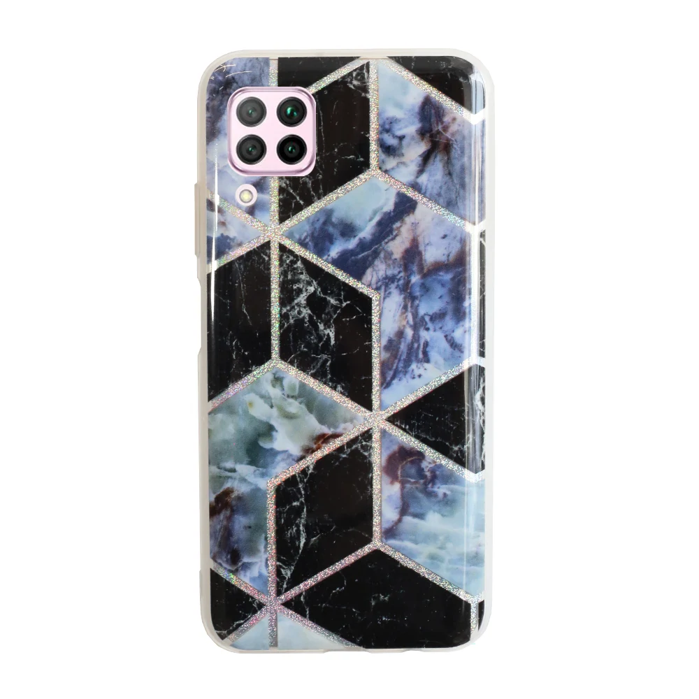 Husa Cover Silicon Geometric pentru Huawei P40 Lite Bulk Negru thumb