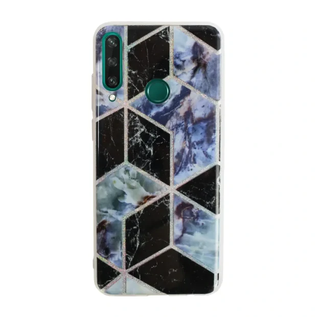 Husa Cover Silicon Geometric pentru Huawei Y6P  Negru