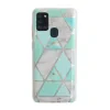 Husa Cover Silicon Geometric pentru Samsung Galaxy A21s Verde