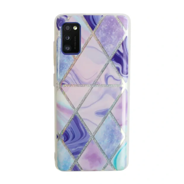 Husa Cover Silicon Geometric pentru Samsung Galaxy A41 Mov