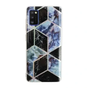 Husa Cover Silicon Geometric pentru Samsung Galaxy A41 Bulk Negru