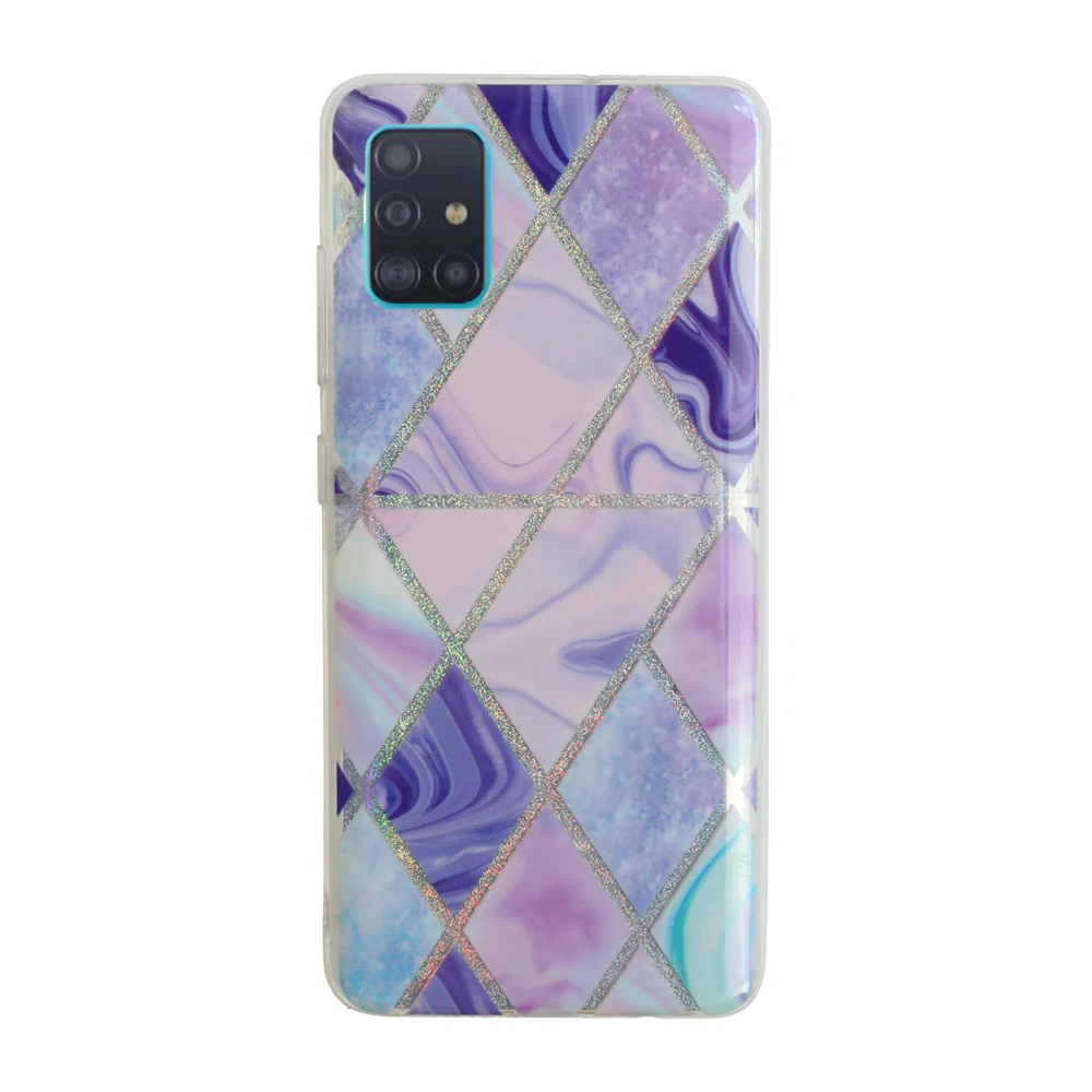 Husa Cover Silicon Geometric pentru Samsung Galaxy A51 Mov thumb