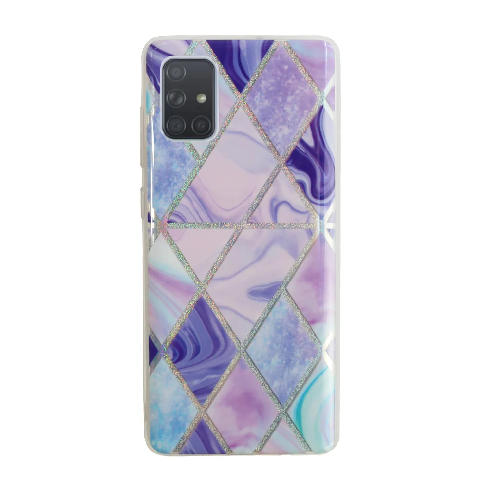 Husa Cover Silicon Geometric pentru Samsung Galaxy A71 Mov thumb