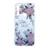 Husa Cover Silicon Fashion pentru Huawei P Smart Z Transparent Flori Roz