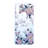 Husa Cover Silicon Fashion pentru Huawei Y6P Transparent Flori Roz