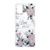 Husa Cover Silicon Fashion pentru Samsung Galaxy A21s Bulk Transparent Flori Roz