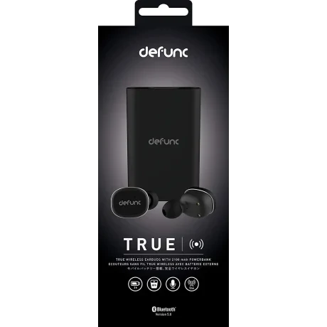 Set Casti Bluetooth DeFunc + Baterie Externa 2100 mAh Wireless BT 5.0 Negru