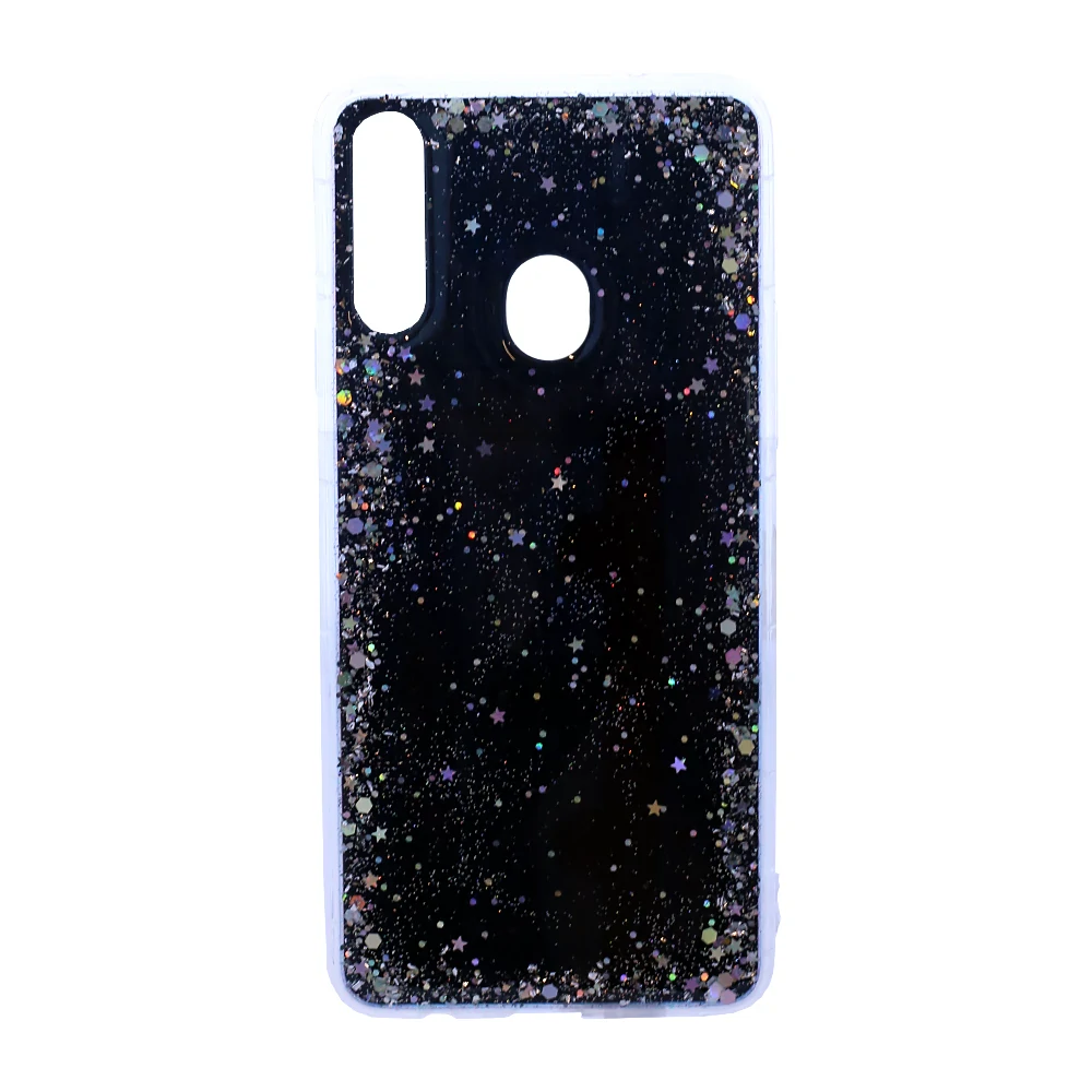 Husa Cover Silicon Brilliant Glitter pentru Samsung Galaxy A20s Negru thumb