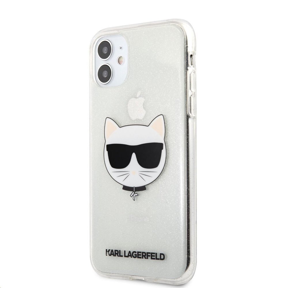 Husa Karl Lagerfeld Choupette Glitter pentru iPhone 11 Argintiu thumb