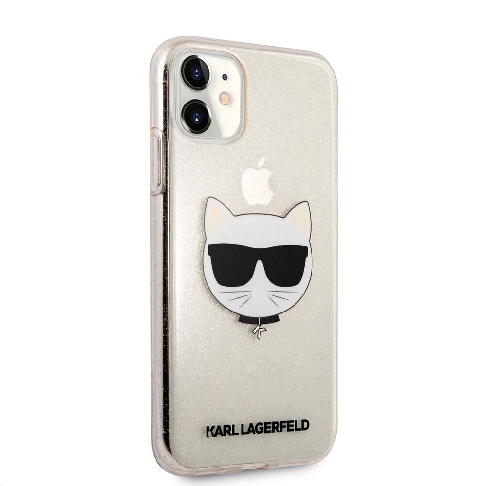 Husa Karl Lagerfeld Choupette Glitter pentru iPhone 11 Auriu thumb